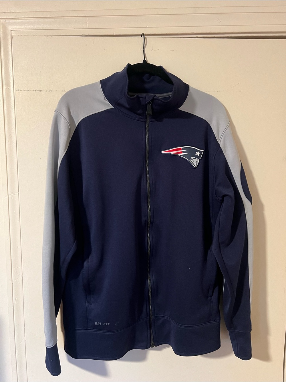 Nike Navy and Light Gray New England Patriots Performance Jacket